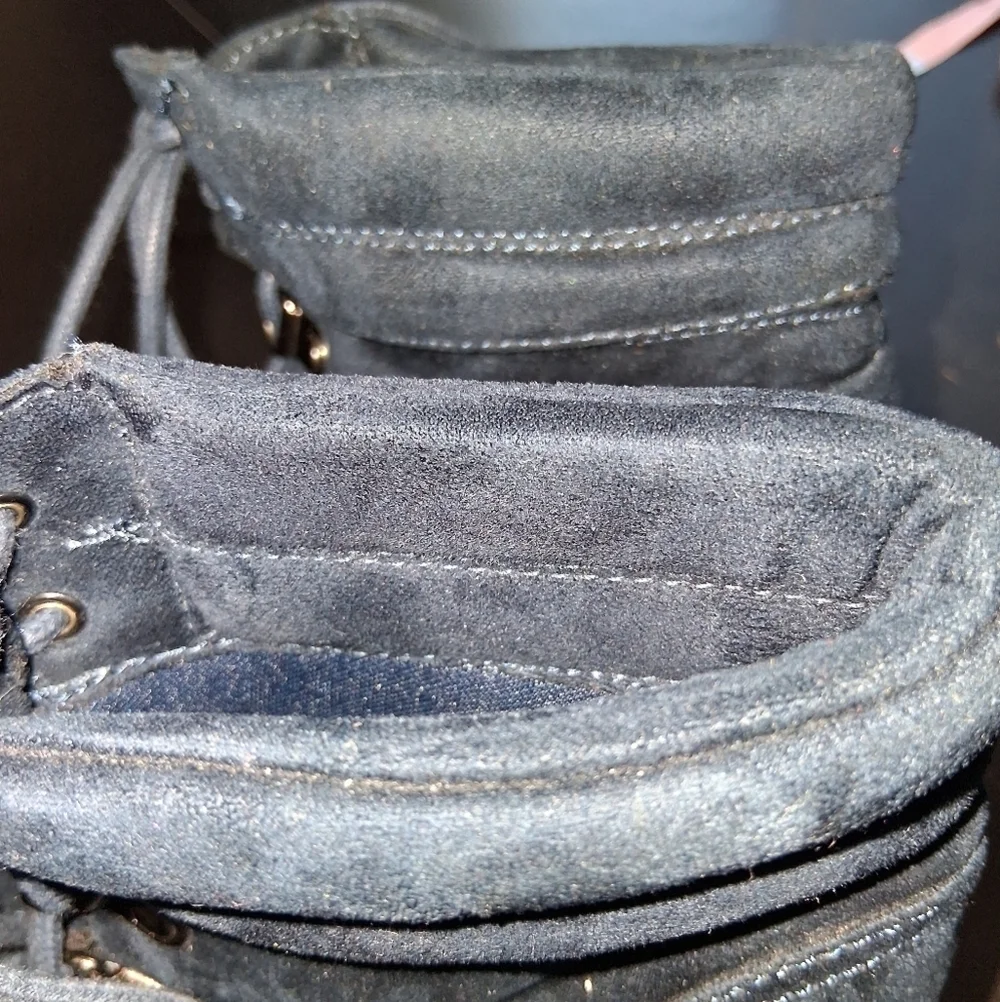 SM New York Blue Suede Boots     Size 7M